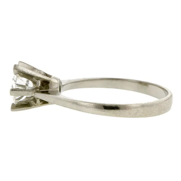 Vintage Solitaire Engagement Ring, RBC 0.63ct