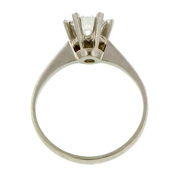 Vintage Solitaire Engagement Ring, RBC 0.63ct