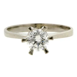 Vintage Solitaire Engagement Ring, RBC 0.63ct