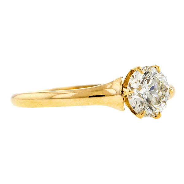 Vintage Solitaire Engagement Ring, RBC 0.81ct