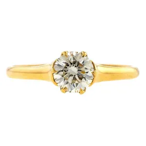 Vintage Solitaire Engagement Ring, RBC 0.81ct