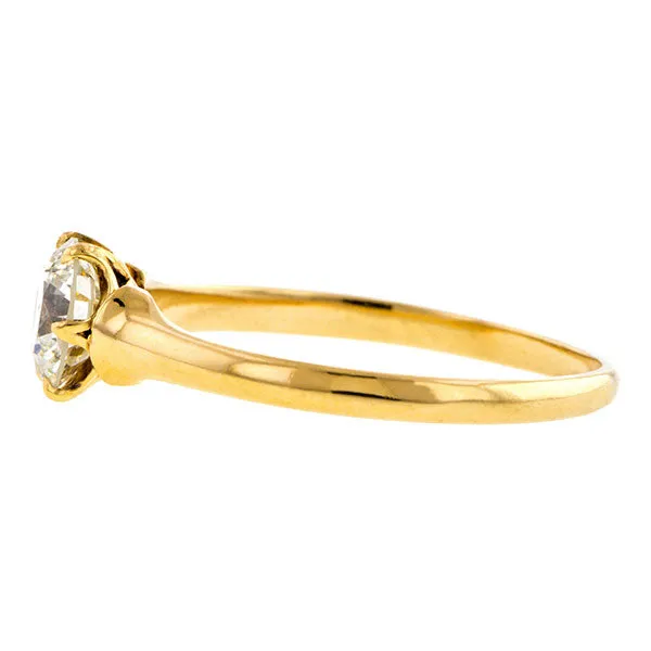 Vintage Solitaire Engagement Ring, RBC 0.81ct
