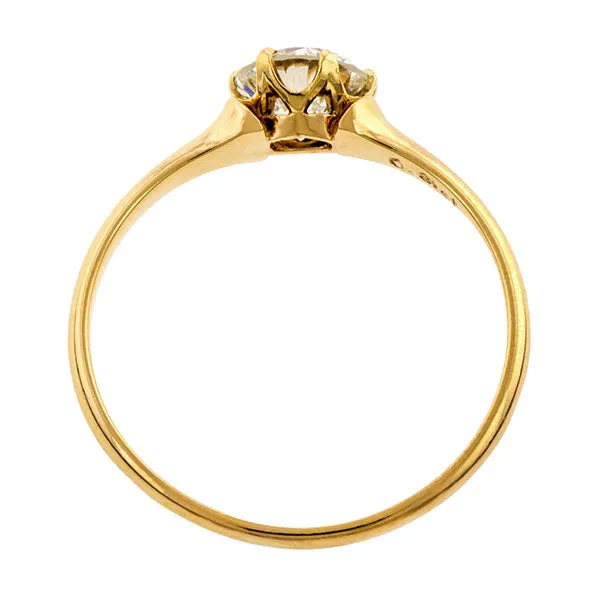 Vintage Solitaire Engagement Ring, RBC 0.81ct