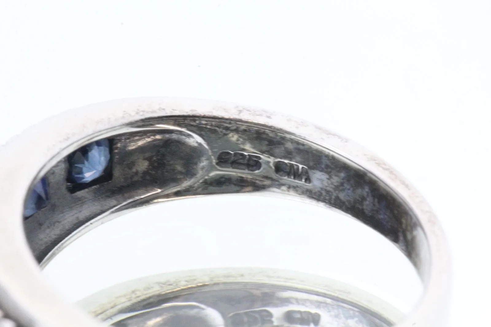 Vintage Sterling Silver & Sapphire Ring / Band