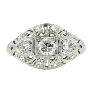 Vintage Three Stone Diamond Engagement Ring, TRB 0.25ct