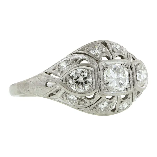 Vintage Three Stone Diamond Engagement Ring, TRB 0.25ct