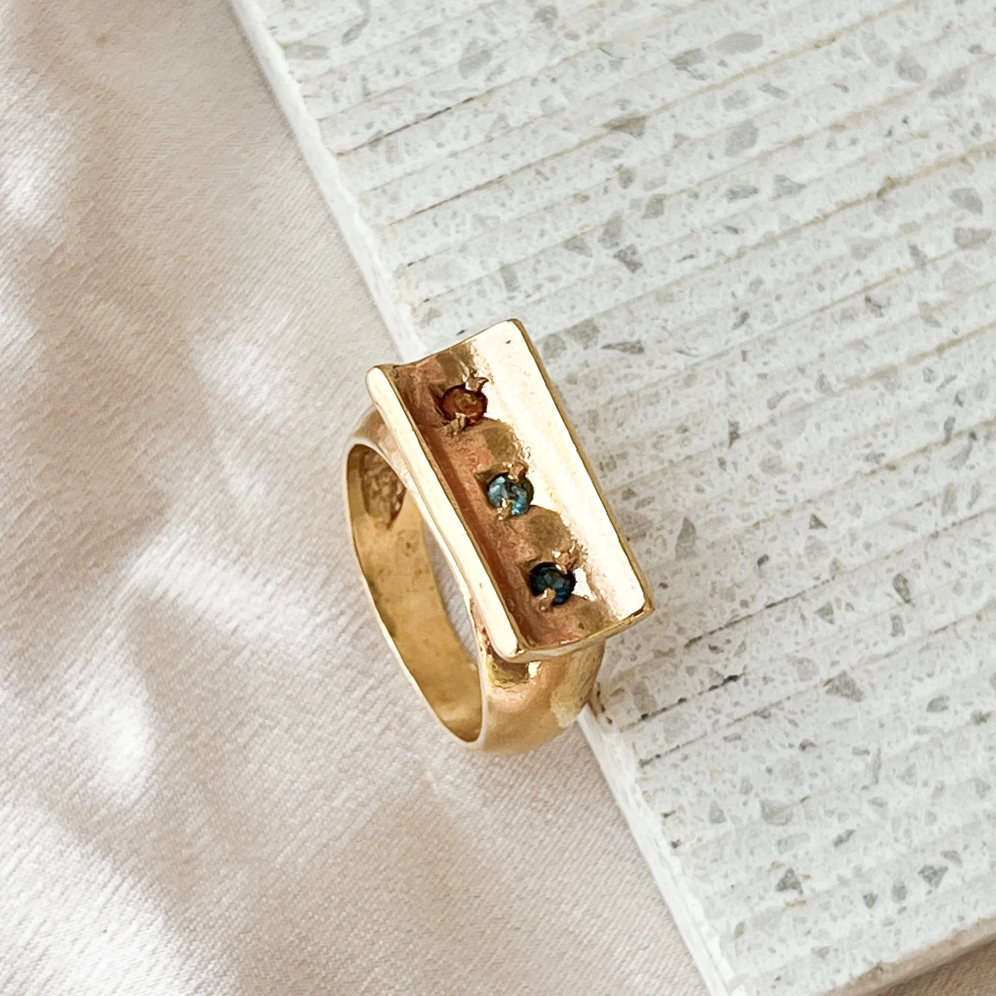 Vintage Three Stone Statement Ring