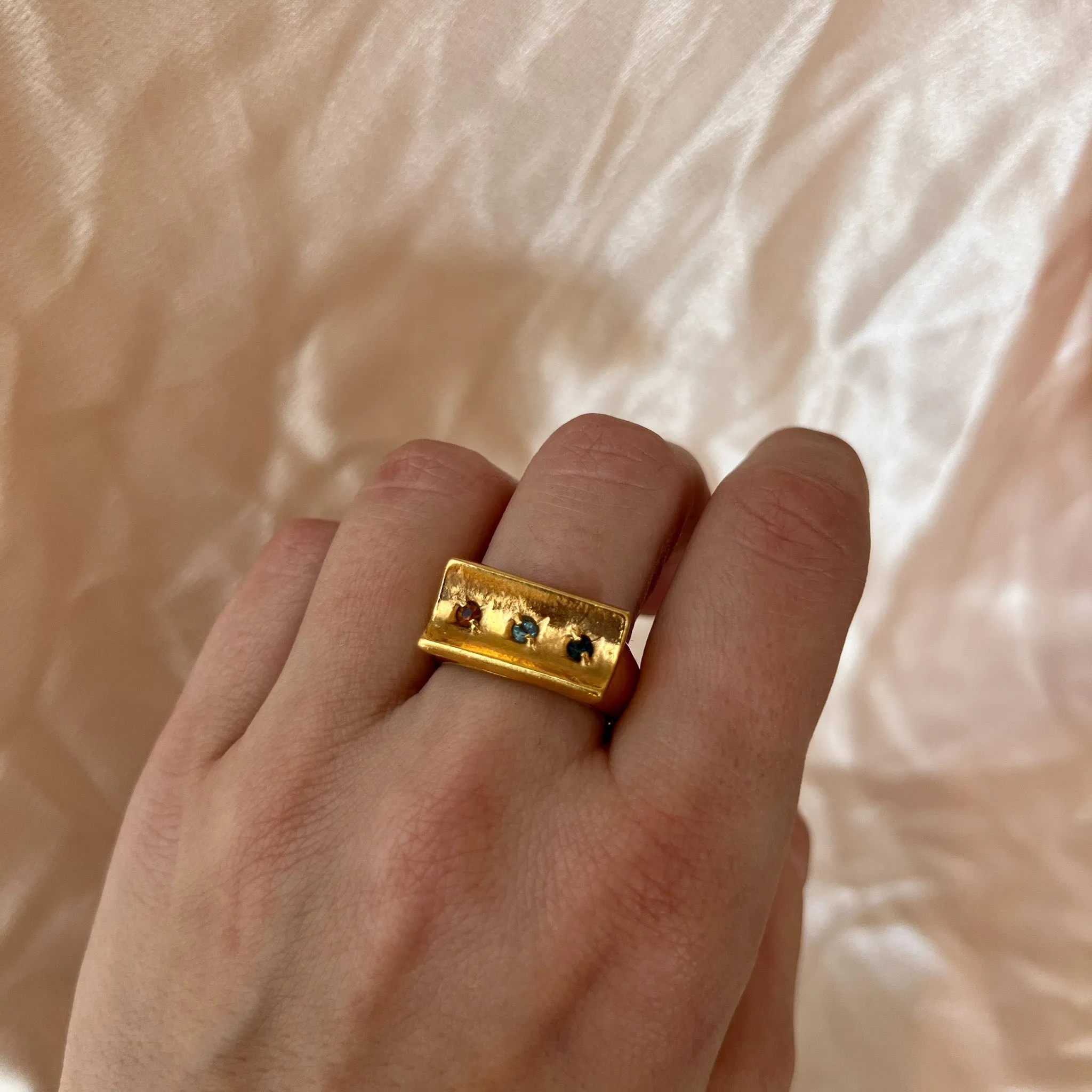 Vintage Three Stone Statement Ring