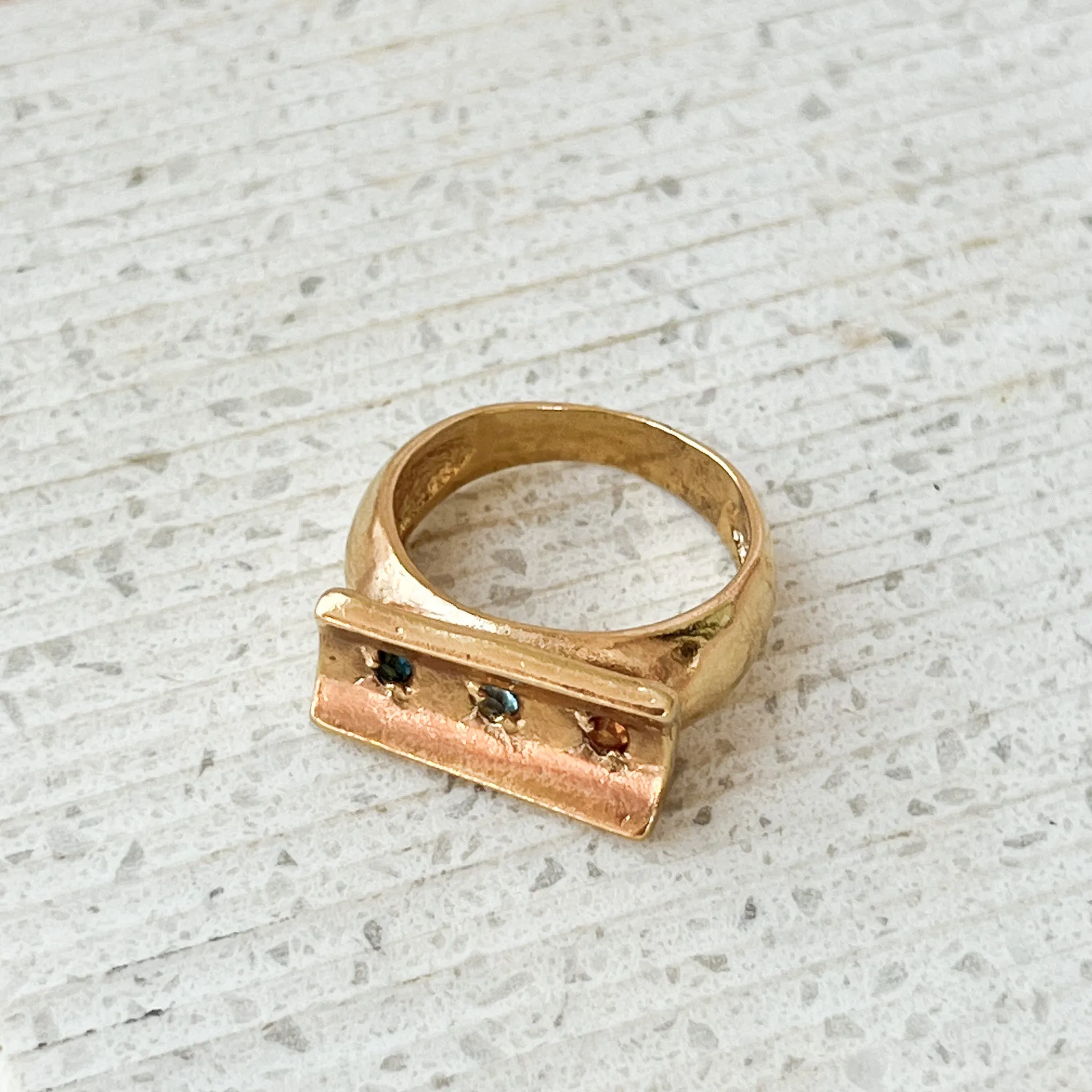 Vintage Three Stone Statement Ring