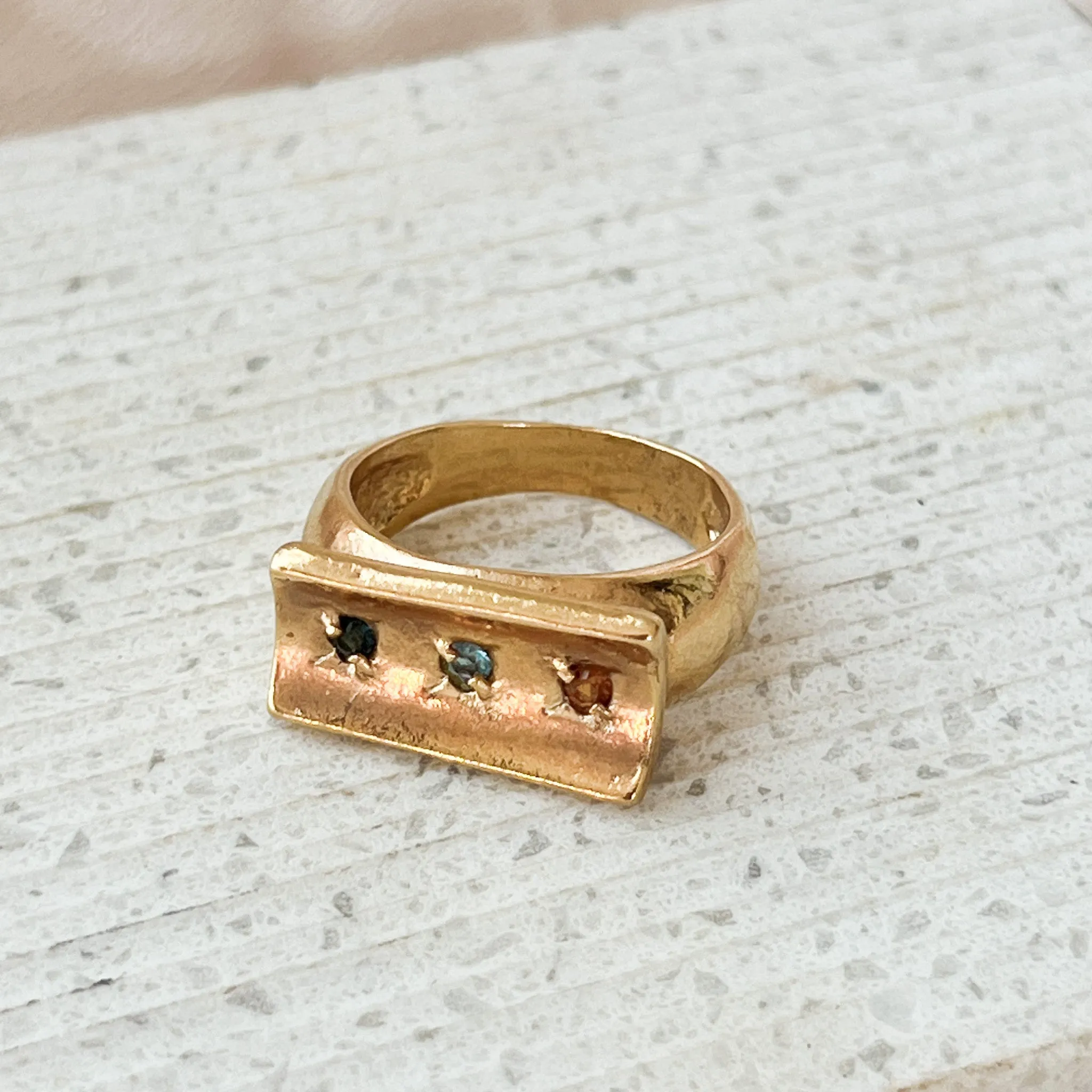 Vintage Three Stone Statement Ring