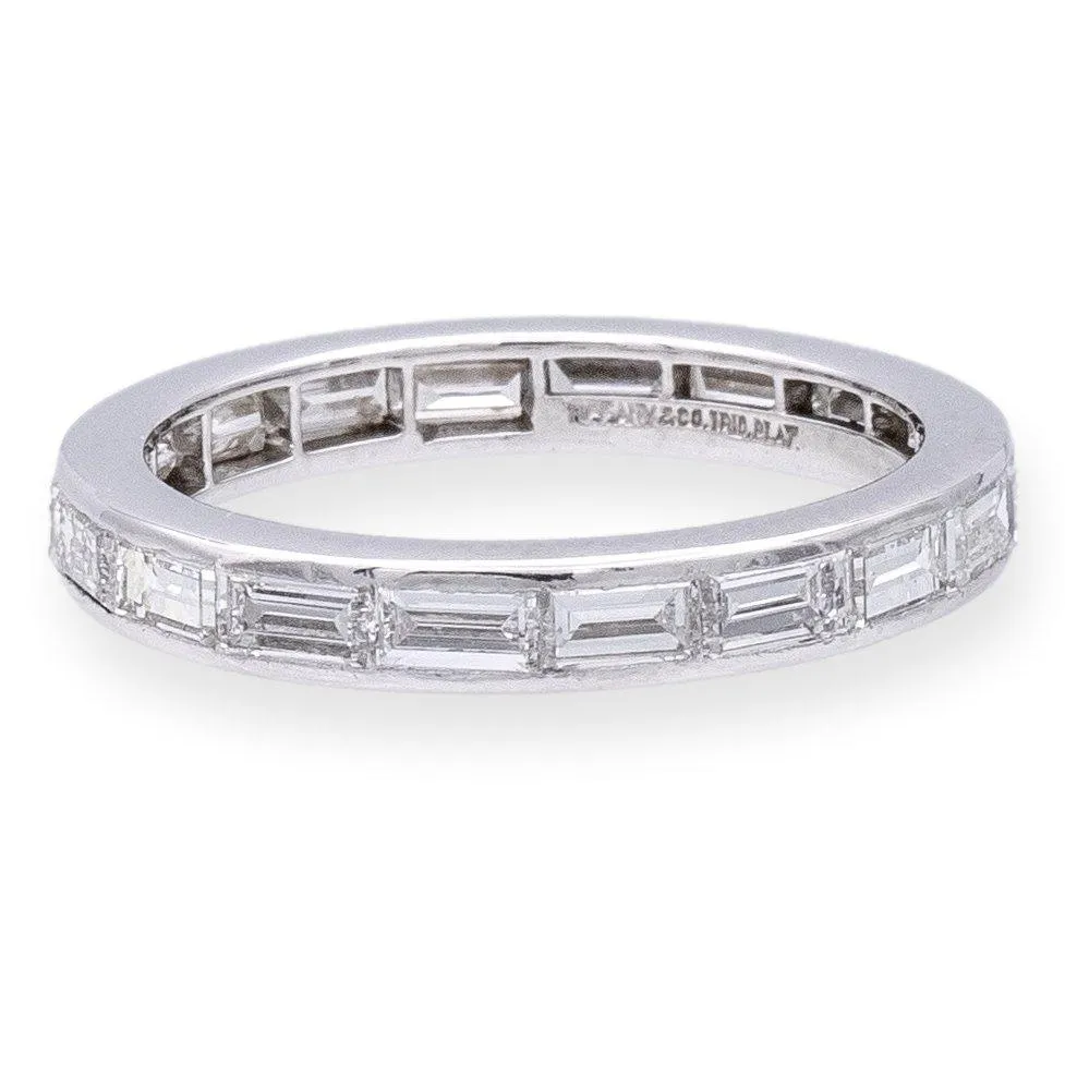 Vintage Tiffany & Co. Platinum Baguette Channel 3mm Band Ring