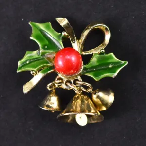 Vintage Triple Holiday Bells Brooch