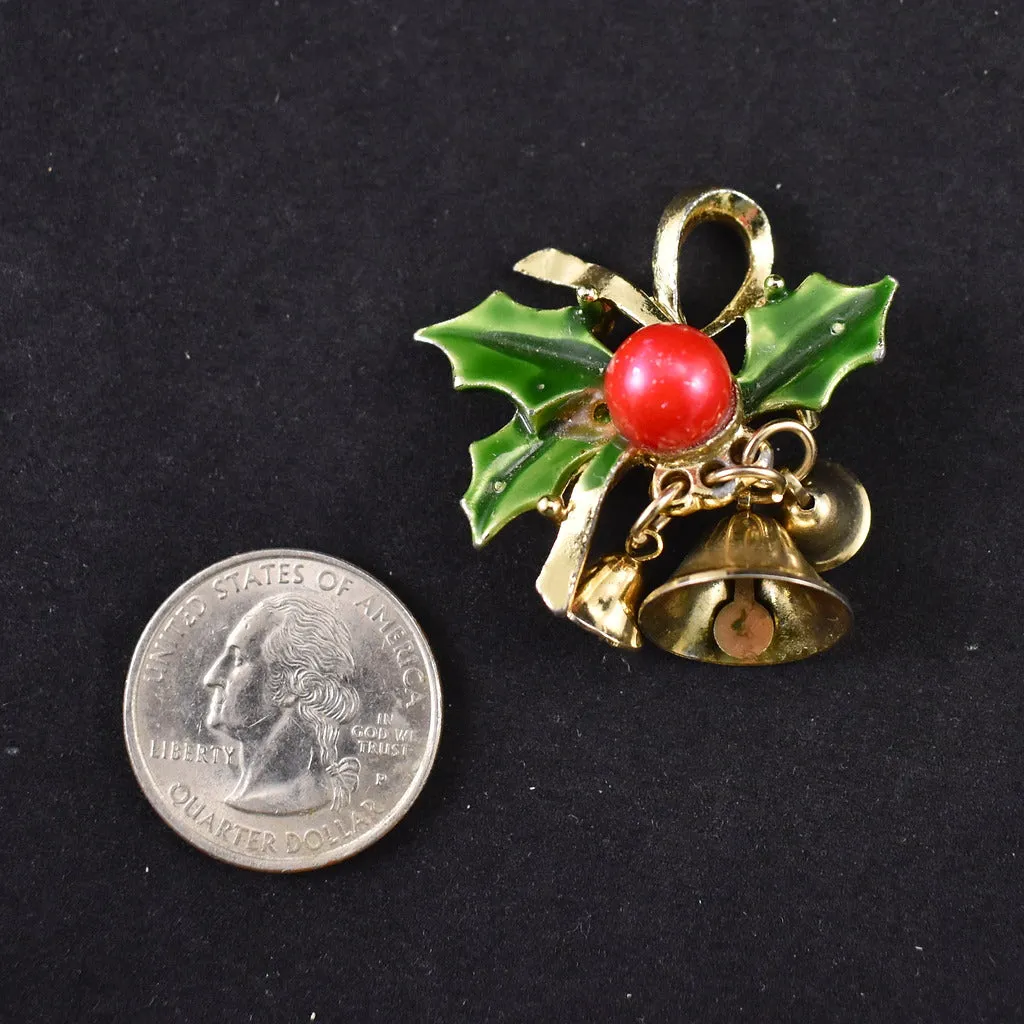 Vintage Triple Holiday Bells Brooch