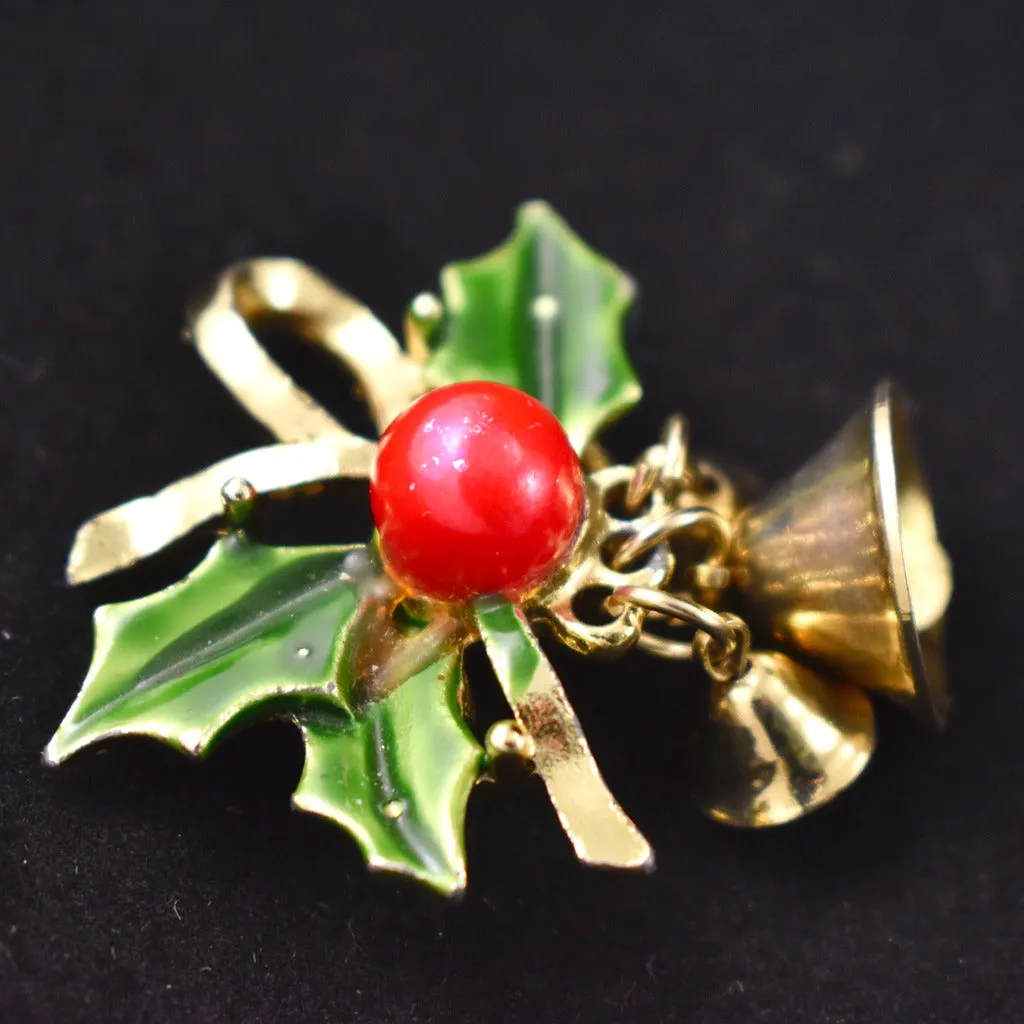 Vintage Triple Holiday Bells Brooch