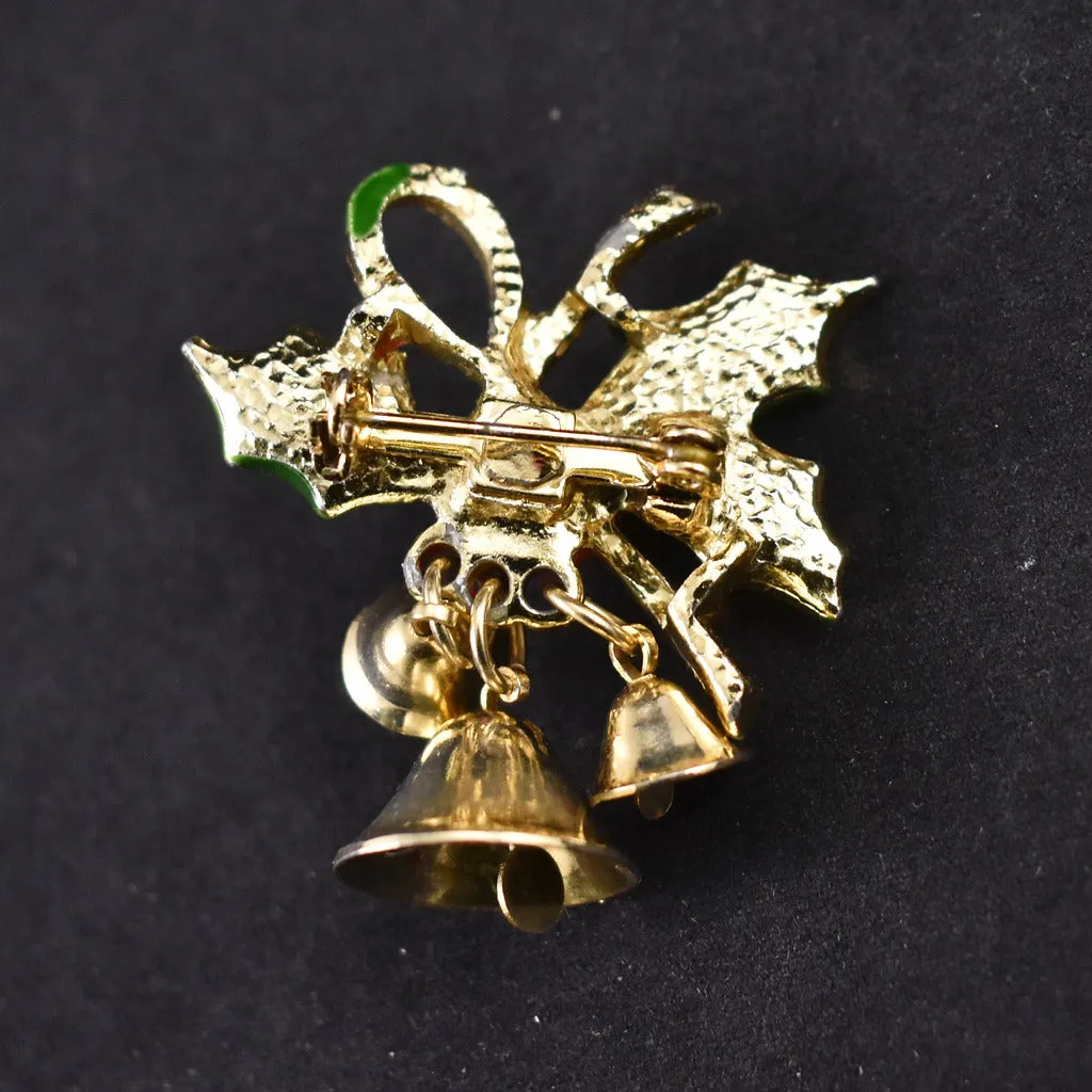 Vintage Triple Holiday Bells Brooch