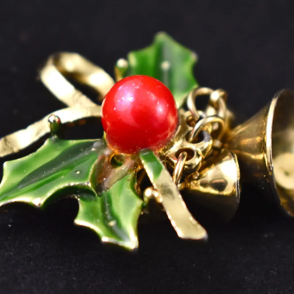 Vintage Triple Holiday Bells Brooch