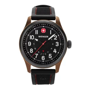 Wenger Terragraph Gents Bronze and Black Ice with Black Dial and Black Silicone Strap Watch