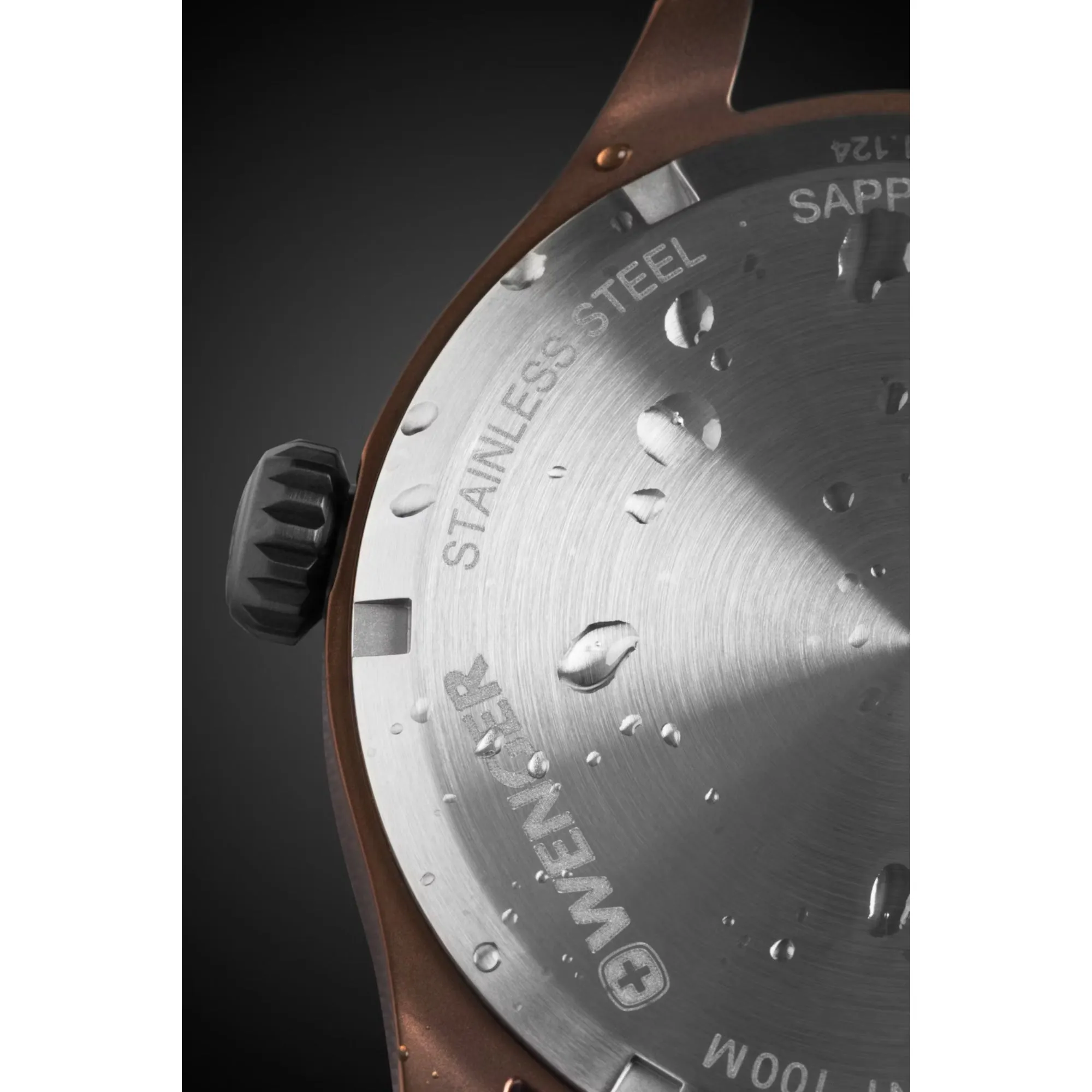 Wenger Terragraph Gents Bronze and Black Ice with Black Dial and Black Silicone Strap Watch