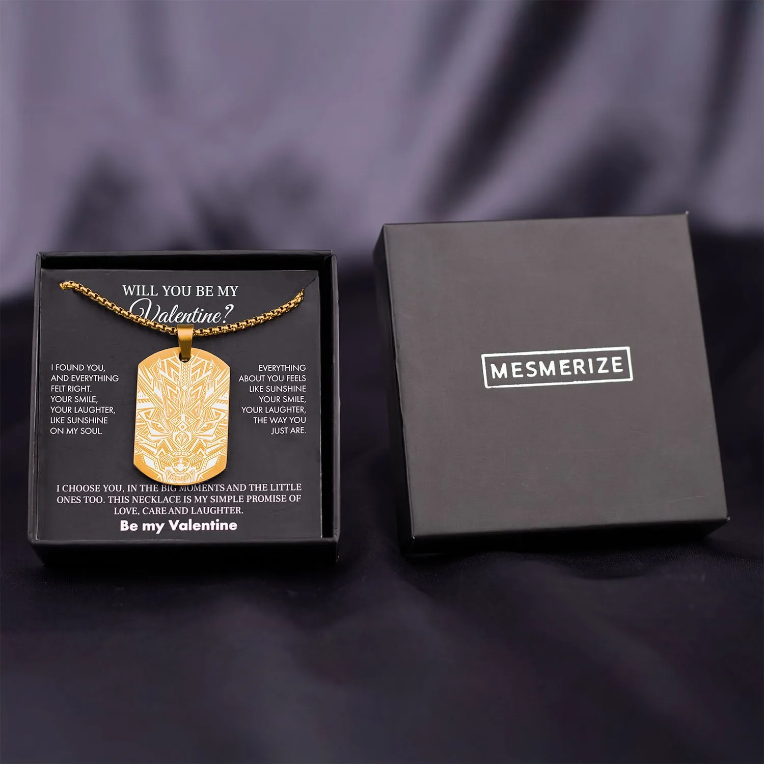 Will You Be My Valentine Card With Necklace For Men