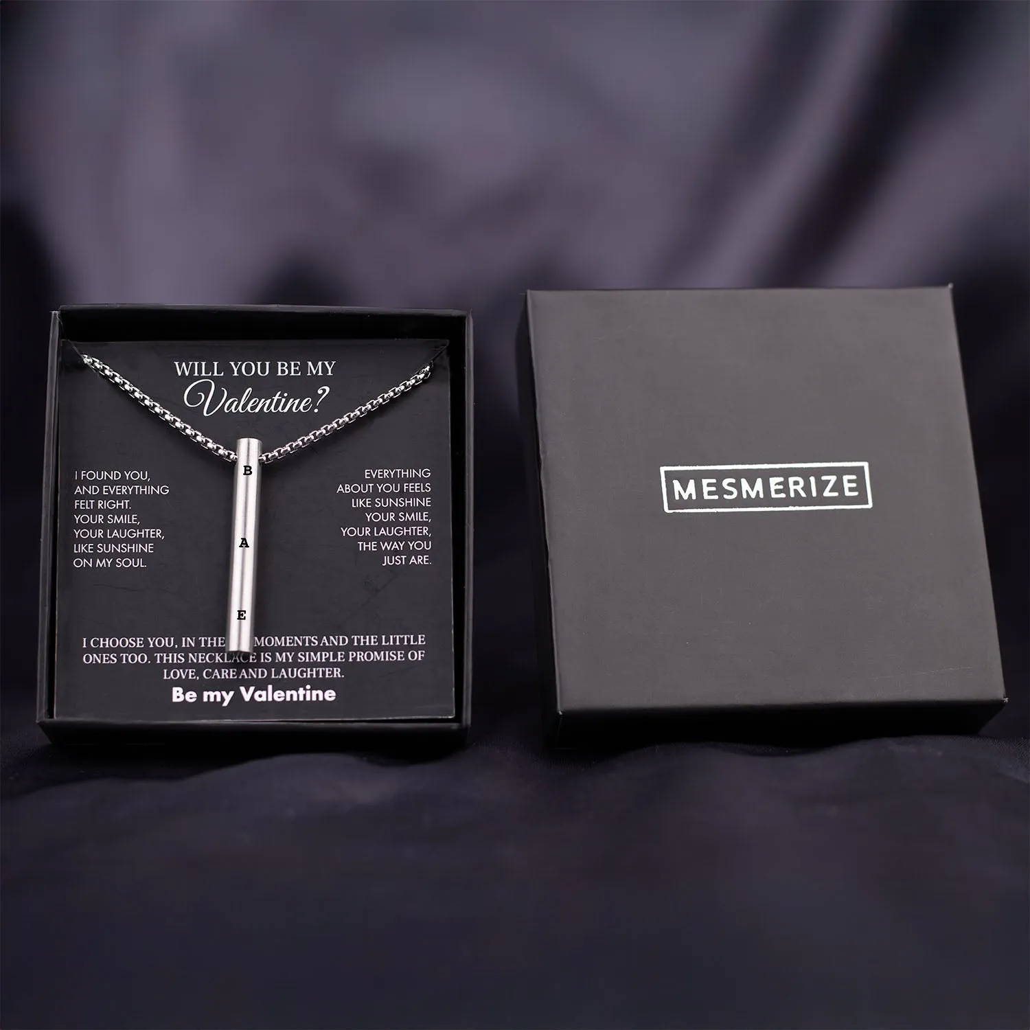 Will You Be My Valentine Card With Necklace For Men
