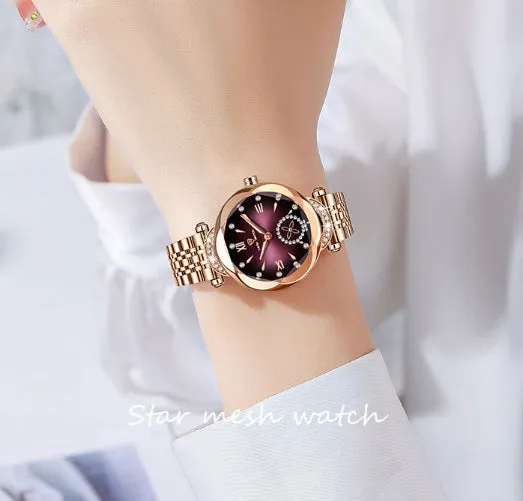 Women Light Luxury Diamonds 3D Quartz Watch Luxury Jewelry Design Steel Quartz Wrist watches Waterproof Fashion Swiss Brand Ladies Watches