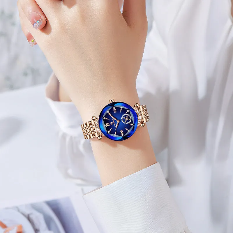 Women Light Luxury Diamonds 3D Quartz Watch Luxury Jewelry Design Steel Quartz Wrist watches Waterproof Fashion Swiss Brand Ladies Watches