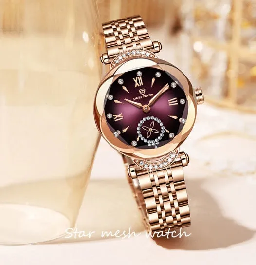Women Light Luxury Diamonds 3D Quartz Watch Luxury Jewelry Design Steel Quartz Wrist watches Waterproof Fashion Swiss Brand Ladies Watches