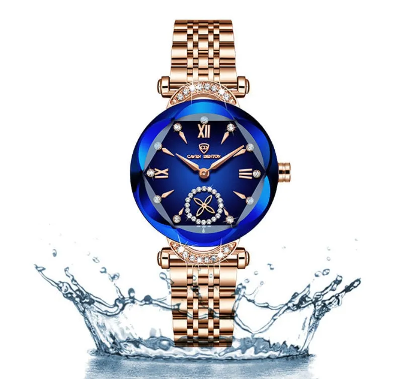 Women Light Luxury Diamonds 3D Quartz Watch Luxury Jewelry Design Steel Quartz Wrist watches Waterproof Fashion Swiss Brand Ladies Watches