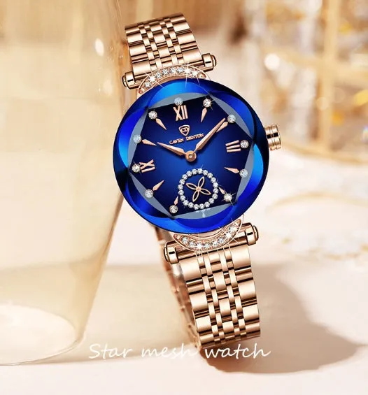 Women Light Luxury Diamonds 3D Quartz Watch Luxury Jewelry Design Steel Quartz Wrist watches Waterproof Fashion Swiss Brand Ladies Watches