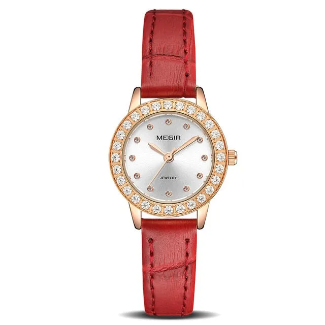 Women Luxury Watch Reloj Mujer 2019 MEGIR Twinkly Small Women Watches Rose Gold Free Shipping Damen Uhren Montres Femme Dropship