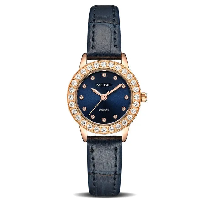 Women Luxury Watch Reloj Mujer 2019 MEGIR Twinkly Small Women Watches Rose Gold Free Shipping Damen Uhren Montres Femme Dropship