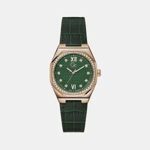 Women's Green Analog Genuine Leather Watch Z25004L9MF