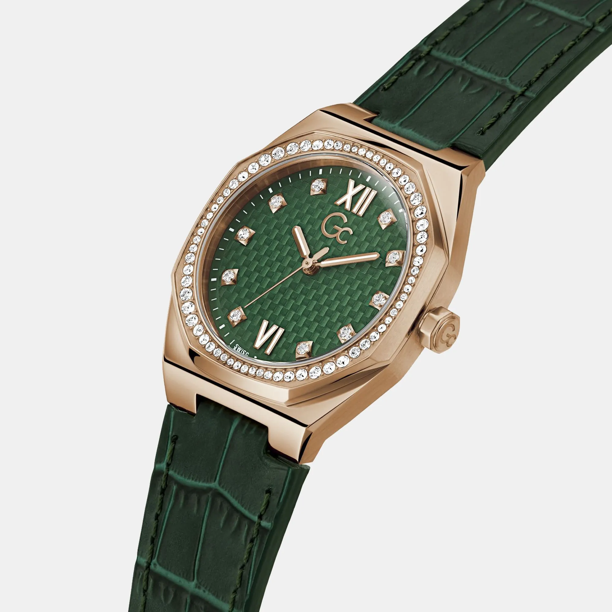 Women's Green Analog Genuine Leather Watch Z25004L9MF
