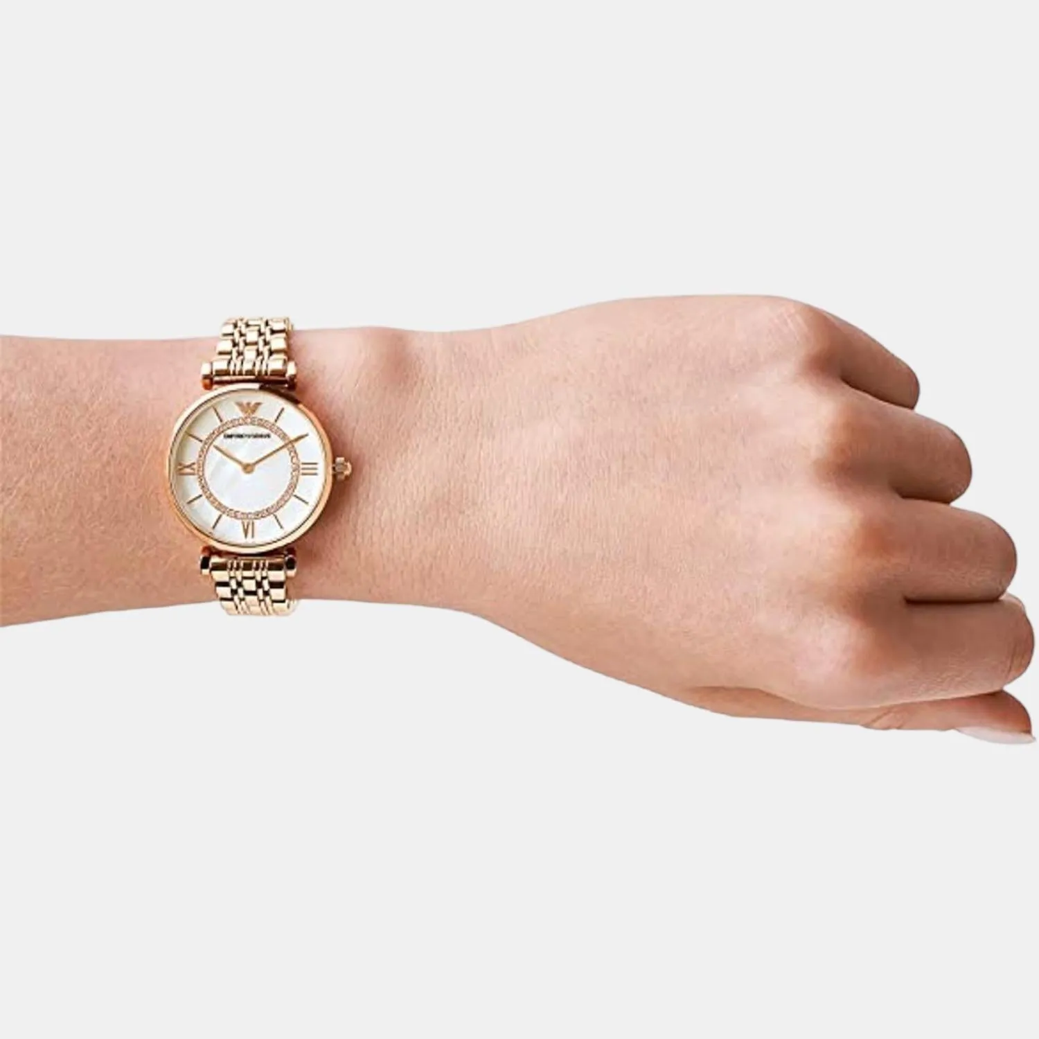 Women's Mother Of Pearl Dail Analog Stainless Steel Watch AR1909