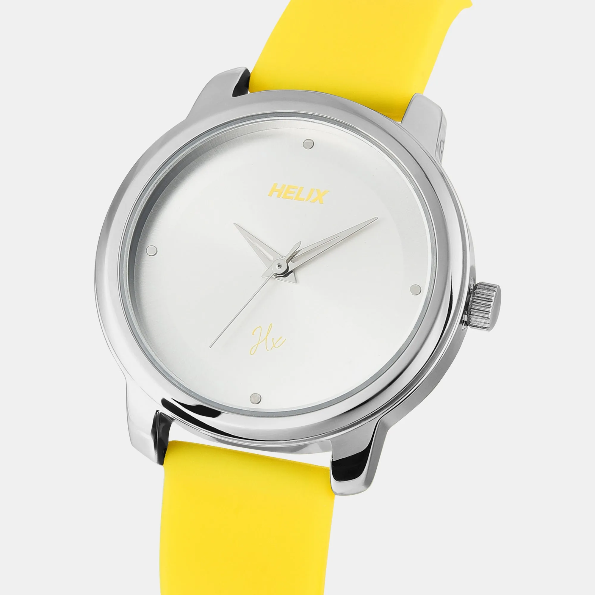 Women's Silver Dial Analog Silicone Watch TW048HL13