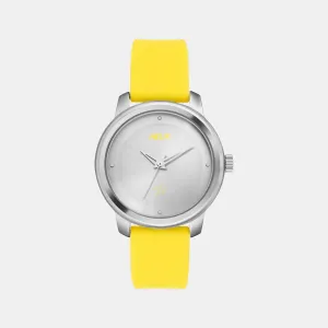 Women's Silver Dial Analog Silicone Watch TW048HL13