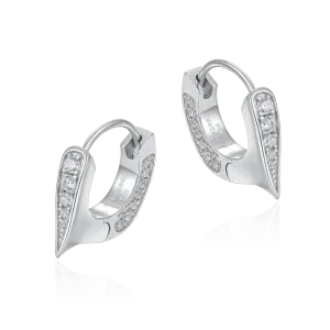 WONG Ⅱ Ridge Iced Out Hoop Earrings - Pair