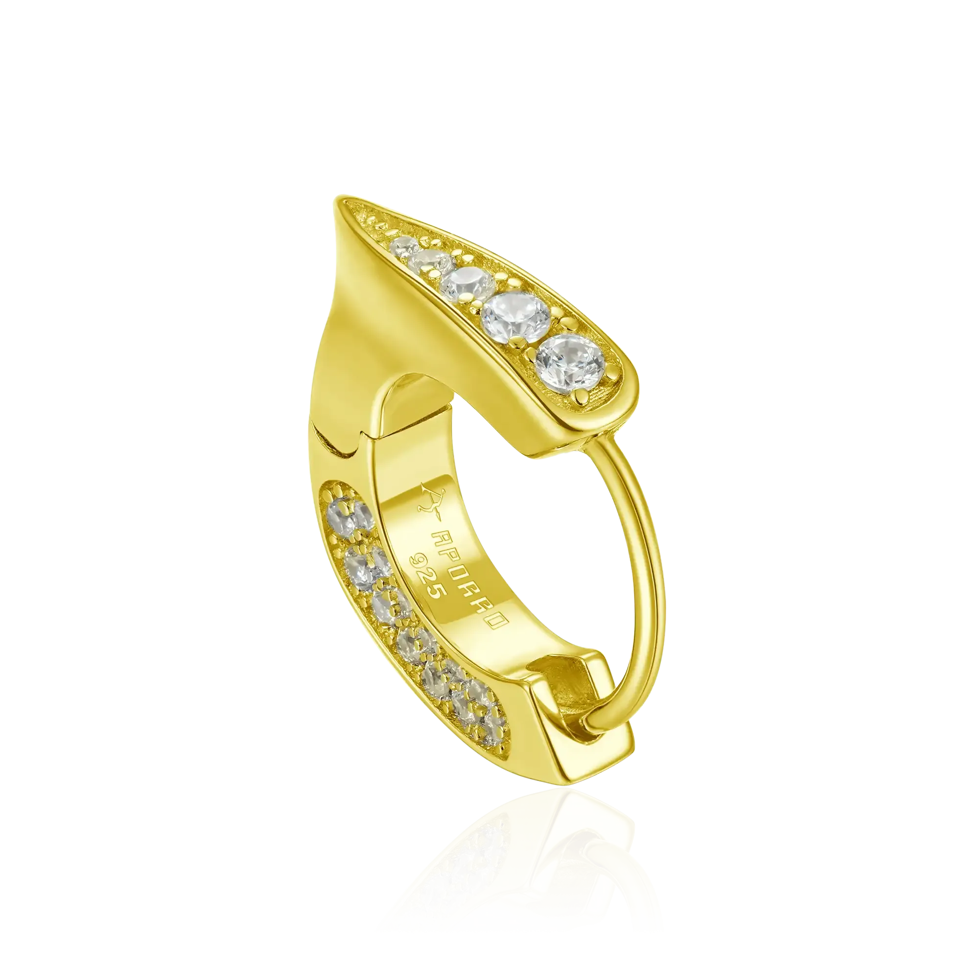 WONG Ⅱ Ridge Iced Out Hoop Earrings - Pair