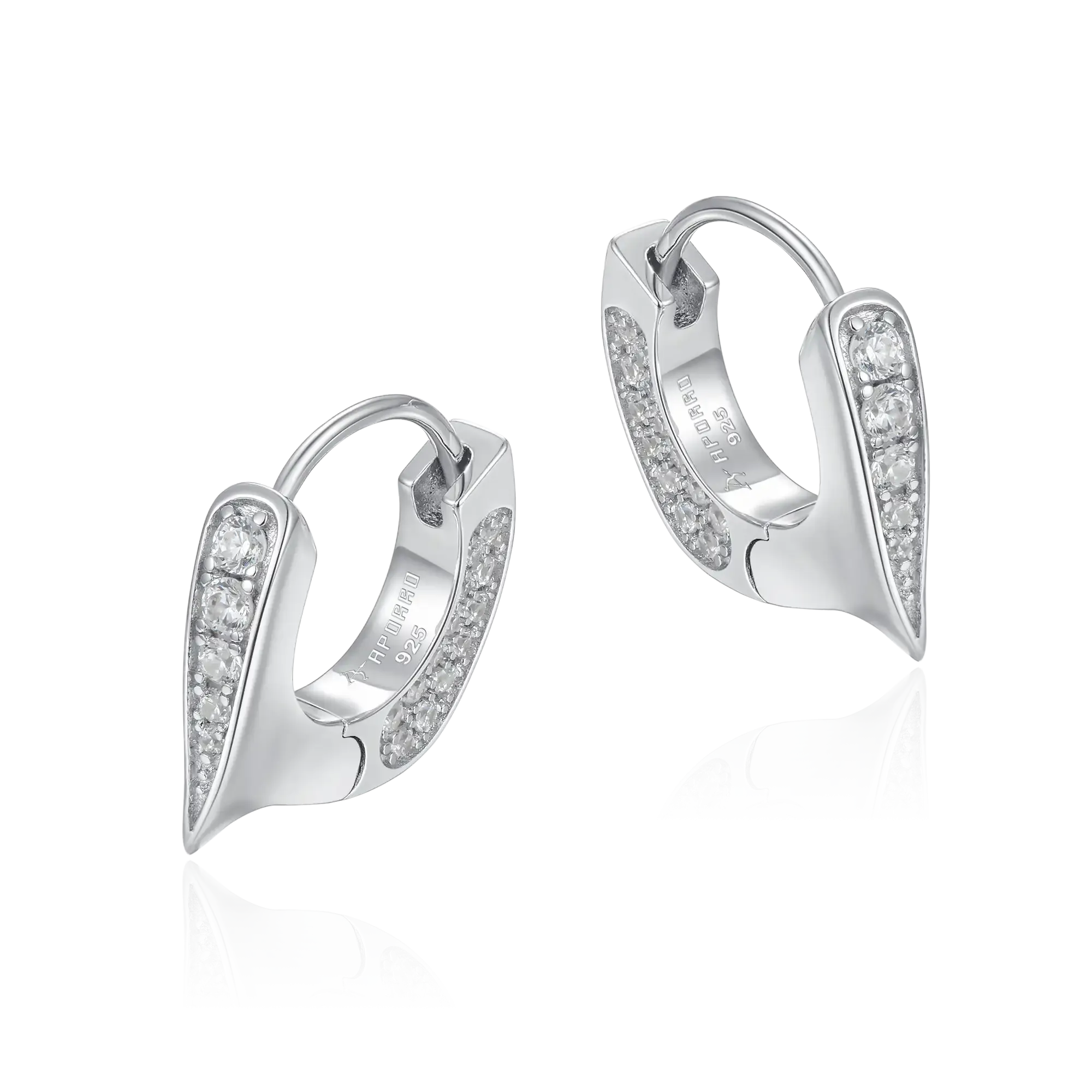 WONG Ⅱ Ridge Iced Out Hoop Earrings - Pair