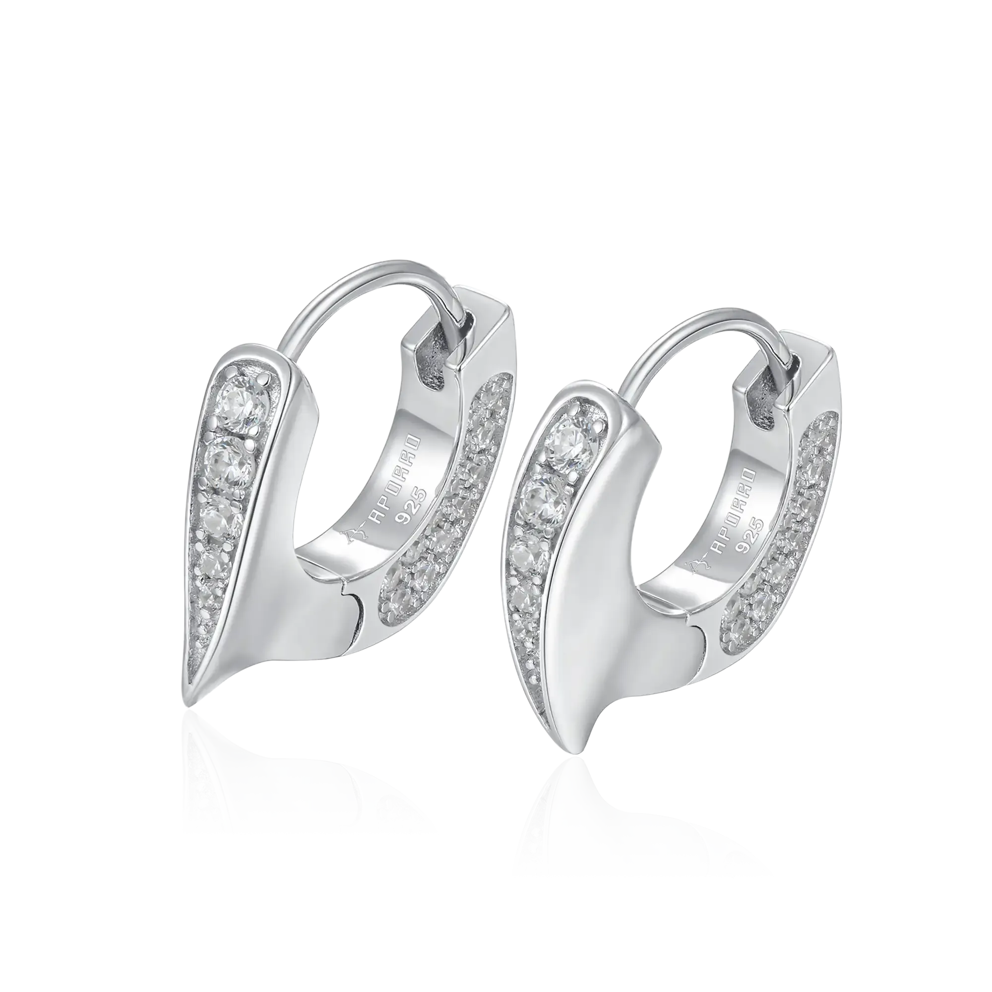 WONG Ⅱ Ridge Iced Out Hoop Earrings - Pair