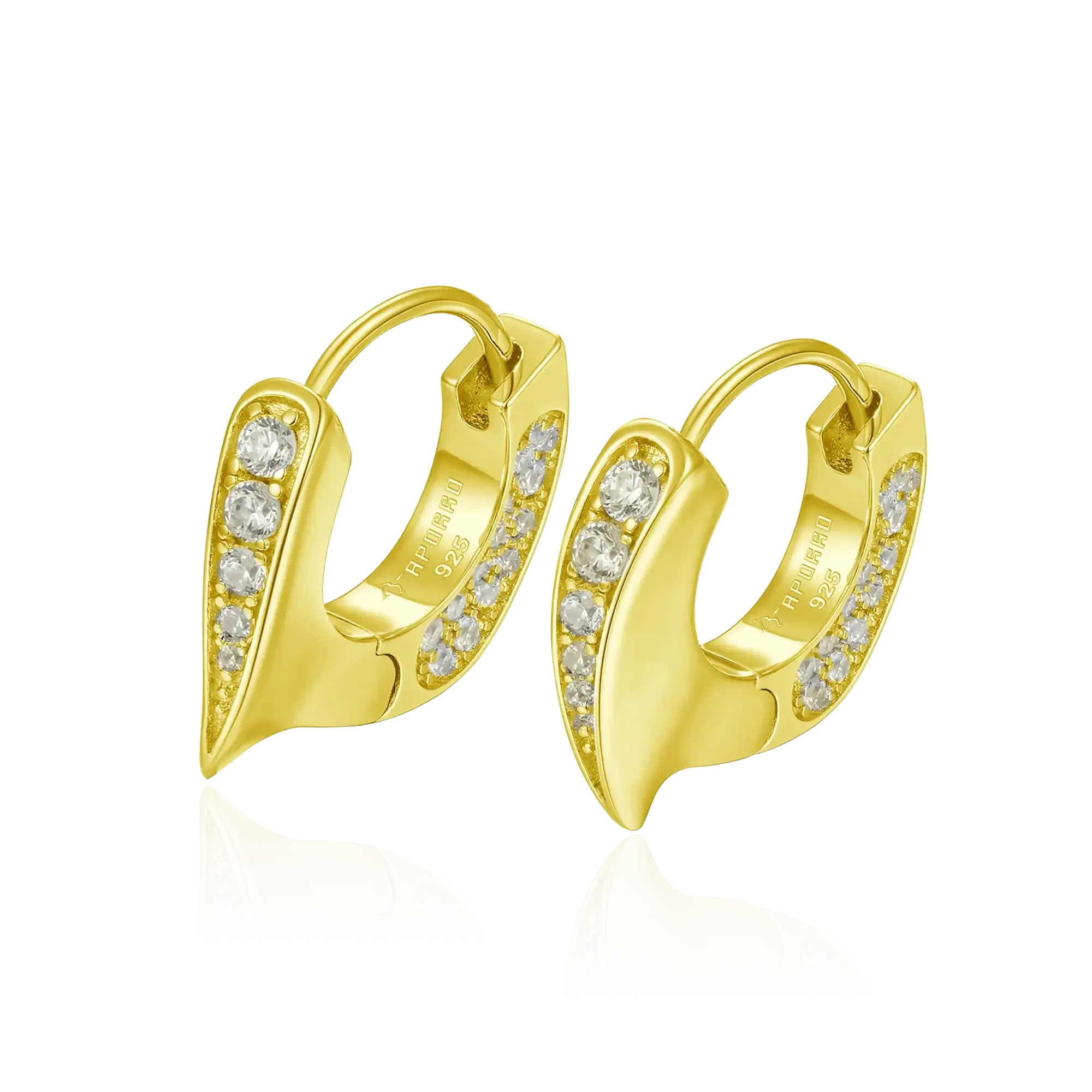 WONG Ⅱ Ridge Iced Out Hoop Earrings - Pair
