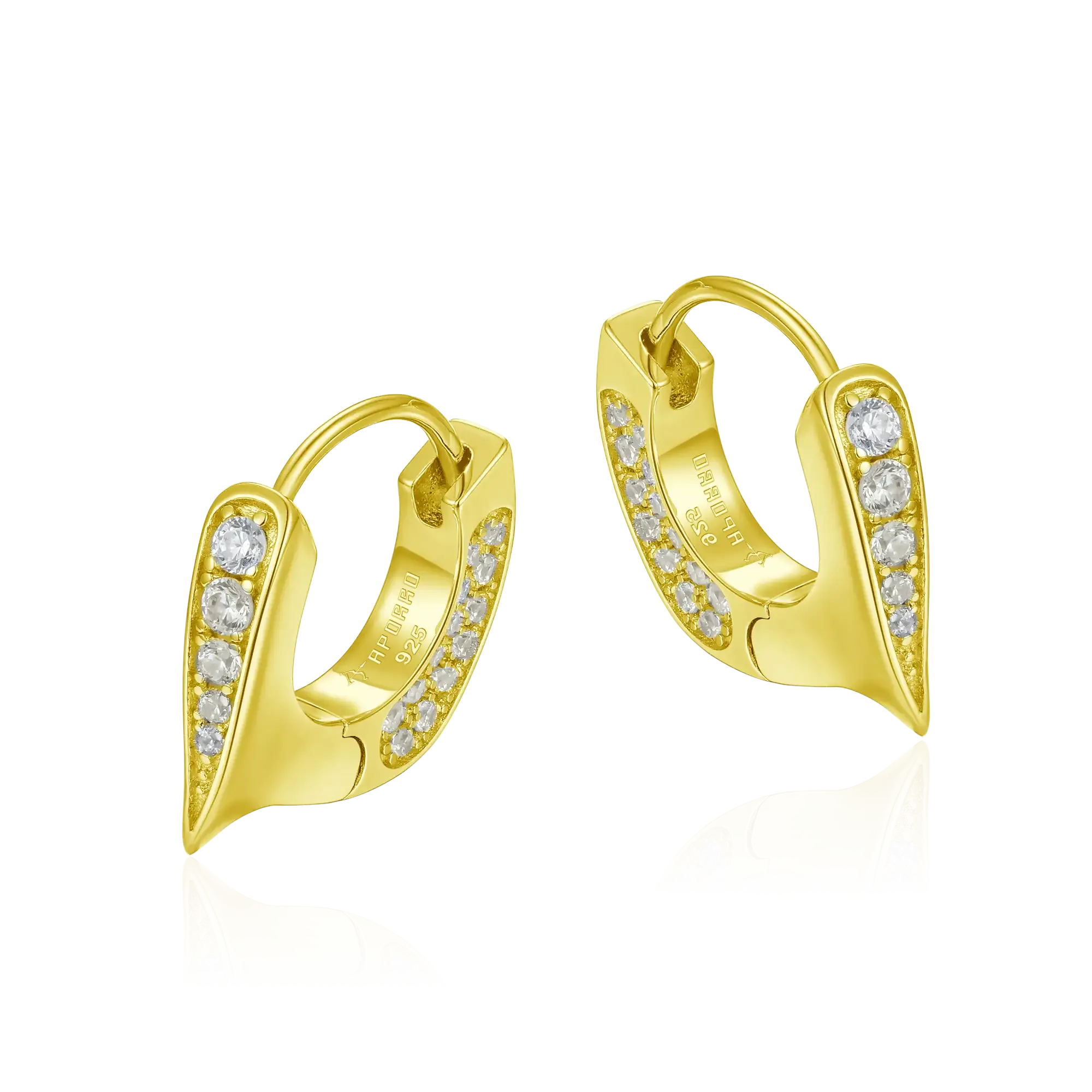 WONG Ⅱ Ridge Iced Out Hoop Earrings - Pair