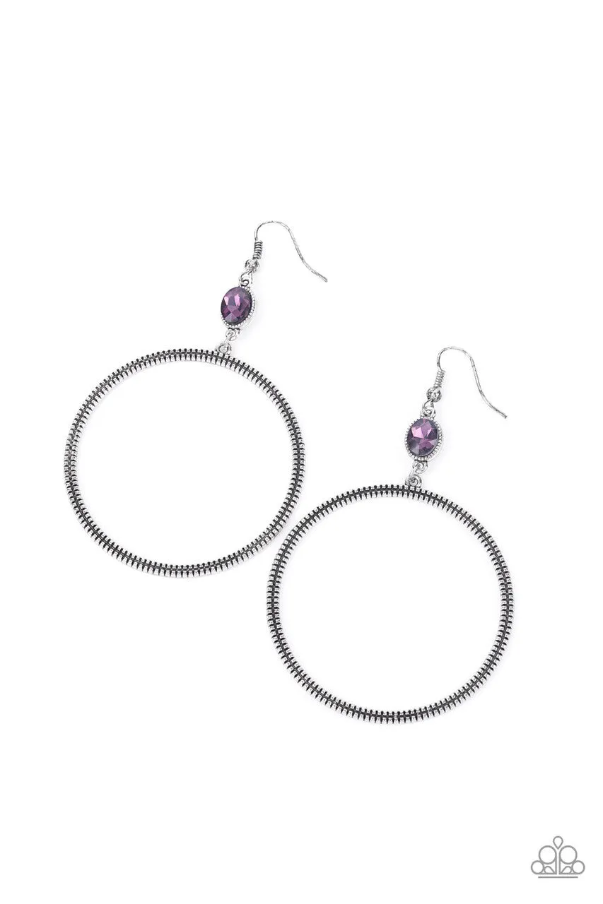 Work that Circuit Purple Paparazzi Earrings