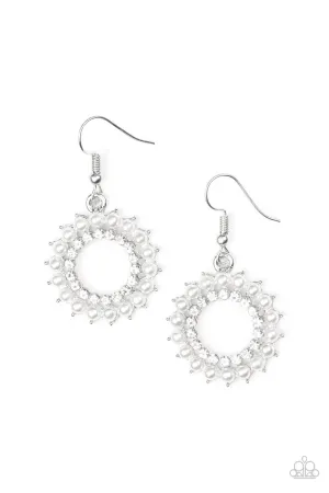 Wreathed in Radiance White Paparazzi Earrings