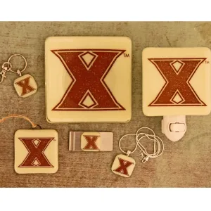 Xavier University - Musketeers X Logo  Giftware - Ivory Glass