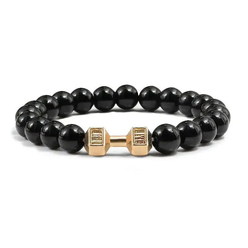 Y2K Dumbbell Volcanic Necklace with High Quality Stone