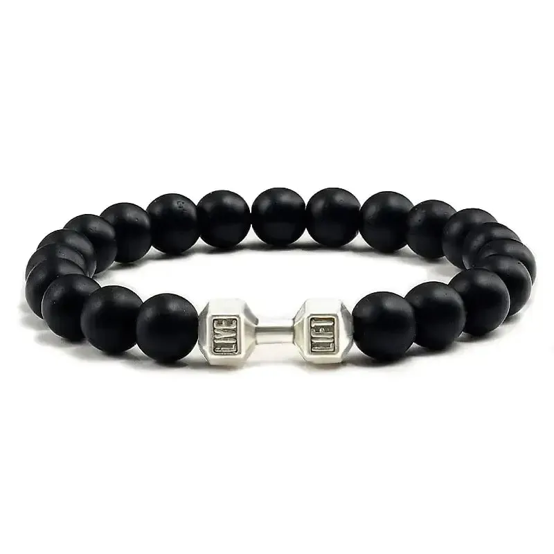 Y2K Dumbbell Volcanic Necklace with High Quality Stone