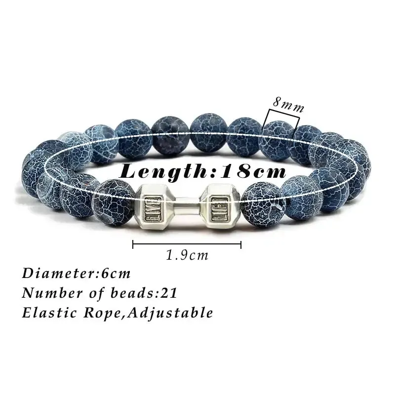 Y2K Dumbbell Volcanic Necklace with High Quality Stone