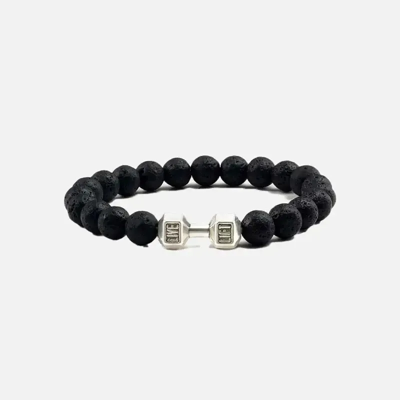 Y2K Dumbbell Volcanic Necklace with High Quality Stone