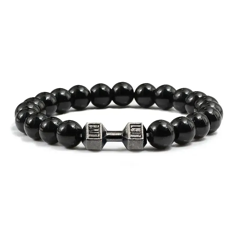 Y2K Dumbbell Volcanic Necklace with High Quality Stone